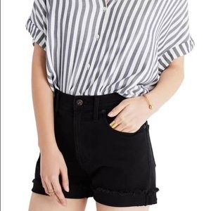 Madewell Black Denim Shorts.